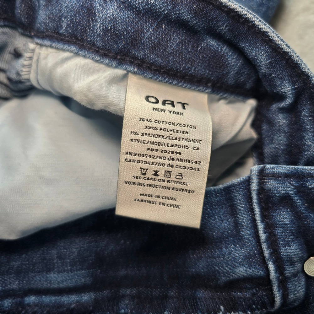 OAT New York Women Dark Wash High Rise Straight Leg Jeans Size 10/30 - Picture 8 of 9